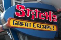 The sign at the entrance to Stitch’s Great Escape attraction inside the Magic Kingdom.